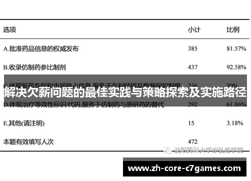 解决欠薪问题的最佳实践与策略探索及实施路径